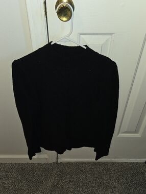 Talbots Black Cable Knit Crewneck Sweater Medium